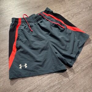 Under Armour Shorts Boys‎ Small Gray Orange Running Logo Workout Casual Boys